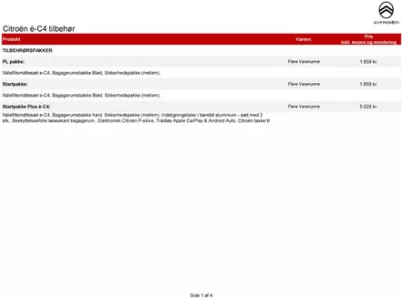 Citroën katalog i Frederiksberg | tilbehoersprislister E-c3 | 2026-01-01T00:00:00.000Z - 2026-12-31T00:00:00.000Z