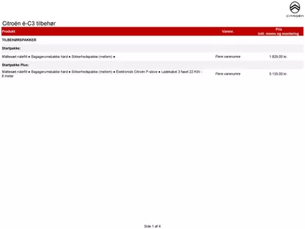 Citroën katalog i Hørsholm | tilbehoersprislister E-c3 | 2026-01-01T00:00:00.000Z - 2026-12-31T00:00:00.000Z