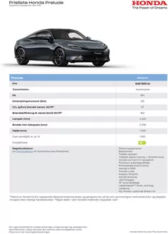 Honda katalog | Prelude Prisliste DK 28042026 | 2026-01-01T00:00:00.000Z - 2026-12-31T00:00:00.000Z