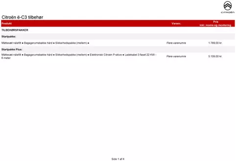 Citroën katalog i Kolind | tilbehoersprislister E-c3 | 2026-01-01T00:00:00.000Z - 2026-12-31T00:00:00.000Z
