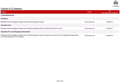 Citroën katalog i Brædstrup | tilbehoersprislister E-c3 | 2026-01-01T00:00:00.000Z - 2026-12-31T00:00:00.000Z