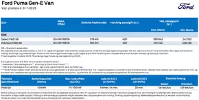 Ford katalog i Haderslev | Puma Gen-E Prisliste Van | 2025-08-02T00:00:00.000Z - 2025-08-16T00:00:00.000Z