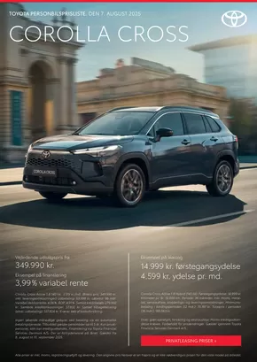 Toyota katalog i Nyborg | Corolla Cross Prisliste | 2025-08-08T00:00:00.000Z - 2025-09-10T00:00:00.000Z