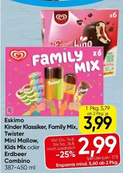 Mix - Kinder Klassiker, Family , Twister Mini Mallow, Kids  oder Erdbeer Combino