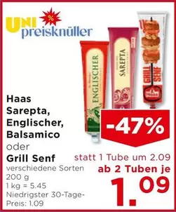 Sarepta, Englischer, Balsamico oder Grill Senf