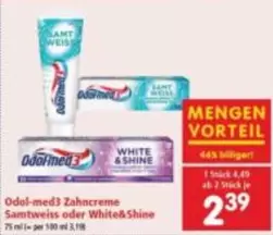 Weiss - Zahncreme Samtweiss oder White&Shine