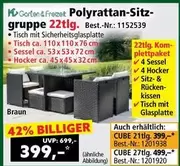 Cube - Polyrattan-Sitzgruppe 22tlg