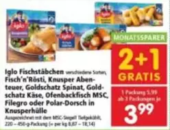 Gold - Fischstäbchen, Fisch'n'Rösti, Knusper Abenteuer, schatz Spinat, schatz Käse, Ofenbackfisch MSC, Filegro oder Polar-Dorsch