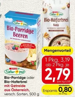 Porridge oder Bio-Haferbrei
