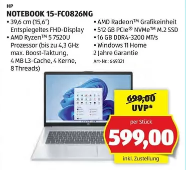 Hp - NOTEBOOK 15-FC0826NG