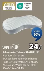 Gold - Schaumstoffkissen STATHELLE Premium-Kissen aus druckentlastendem Gelschaum