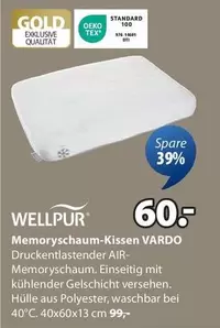 Gold - Memoryschaum-Kissen VARDO