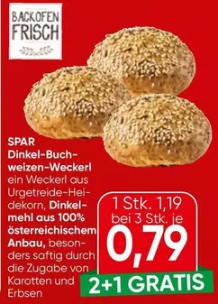 Dinkel-Buchweizen-Weckerl