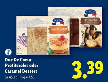 Profiteroles oder Caramel Dessert