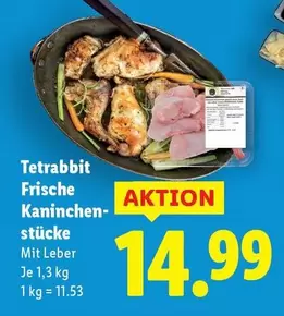 Frische Kaninchenstücke
