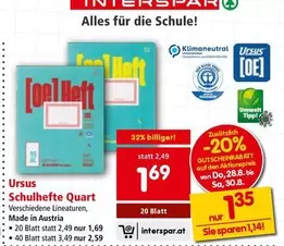 Schulhefte Quart
