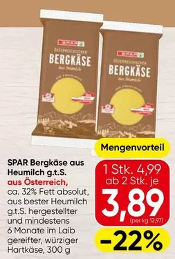 Bergkäse aus Heumilch g.t.S.
