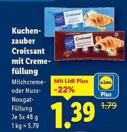 Kuchen - Croissant mit Creme-füllung