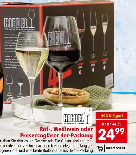 Wine - Rot-, Weißwein oder Proseccogläser 4er-Packung