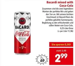 Bacardi - mixed with Coca-Cola