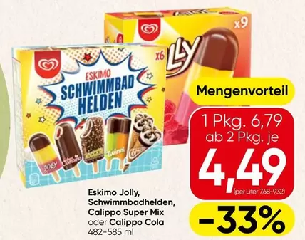 Mix - Jolly, Schwimmbadhelden, Calippo Super  oder Calippo Cola
