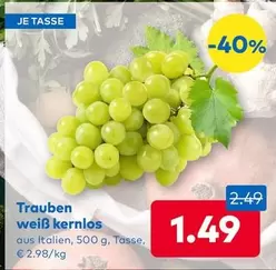 Trauben weiß kernlos