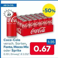 Coca Cola - Coca-Cola, Fanta, Mezzo Mix oder Sprite