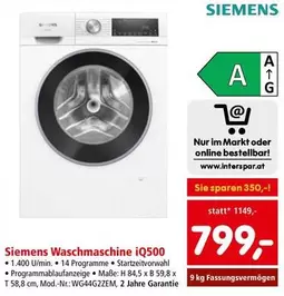 Siemens - Waschmaschine iQ500