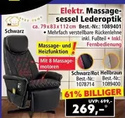 Schwarz - Elektr. Massagesessel Lederoptik