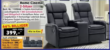 Schwarz - Home-Cinema 2-Sitzer