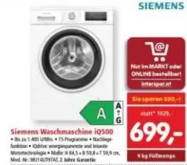 Siemens - Waschmaschine iQ500