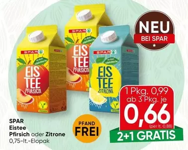 Vegan - Eistee Pfirsich oder Zitrone