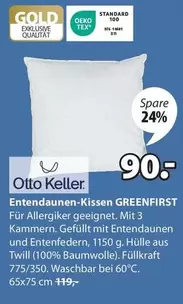 Gold - Entendaunen-Kissen GREENFIRST