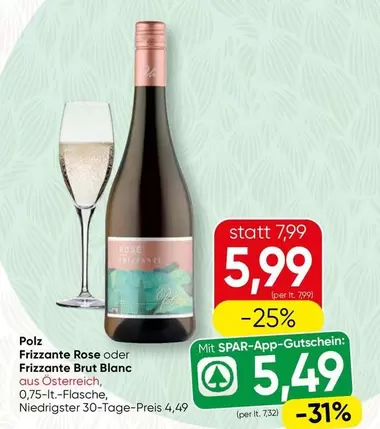 Frizzante Rose oder Frizzante Brut Blanc