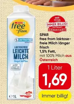 Free - free from laktosefreie Milch länger frisch