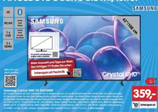Samsung - Crystal UHD TV 43U7090