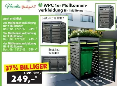 1er Mülltonnen-verkleidung für 1 Mülltonne