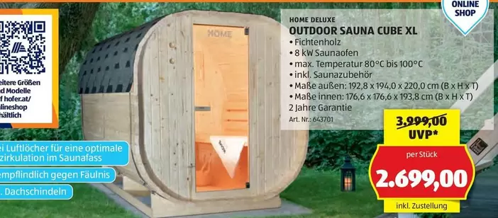 Cube - OUTDOOR SAUNA CUBE XL