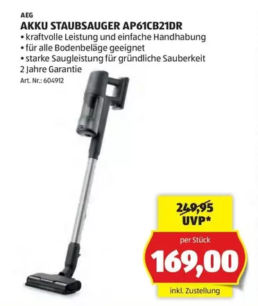 Aeg - AKKU STAUBSAUGER AP61CB21DR