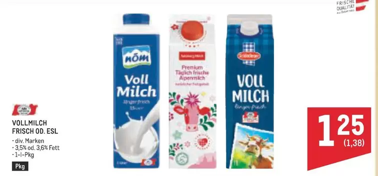 VOLLMILCH FRISCH OD. ESL