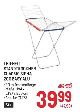 Easy - STANDTROCKNER CLASSIC SIENA 200 EASY ALU