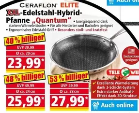 Elite - XXL-Edelstahl-Hybrid-Pfanne „Quantum“