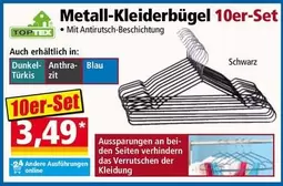 Schwarz - Metall-Kleiderbügel 10er-Set