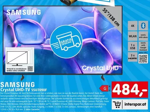 Samsung - Crystal UHD-TV 55U7090F