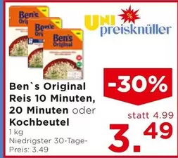 Reis 10 Minuten, 20 Minuten oder Kochbeutel