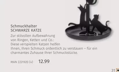 Schmuckhalter SCHWARZE KATZE