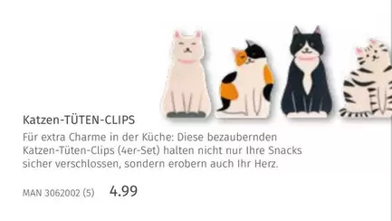 Herz - Katzen-TÜTEN-CLIPS