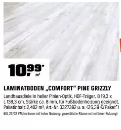 LAMINATBODEN „COMFORT" PINE GRIZZLY