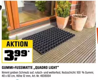 GUMMI-FUSSMATTE „QUADRO LIGHT"