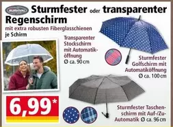 Sturmfester oder transparenter Regenschirm
